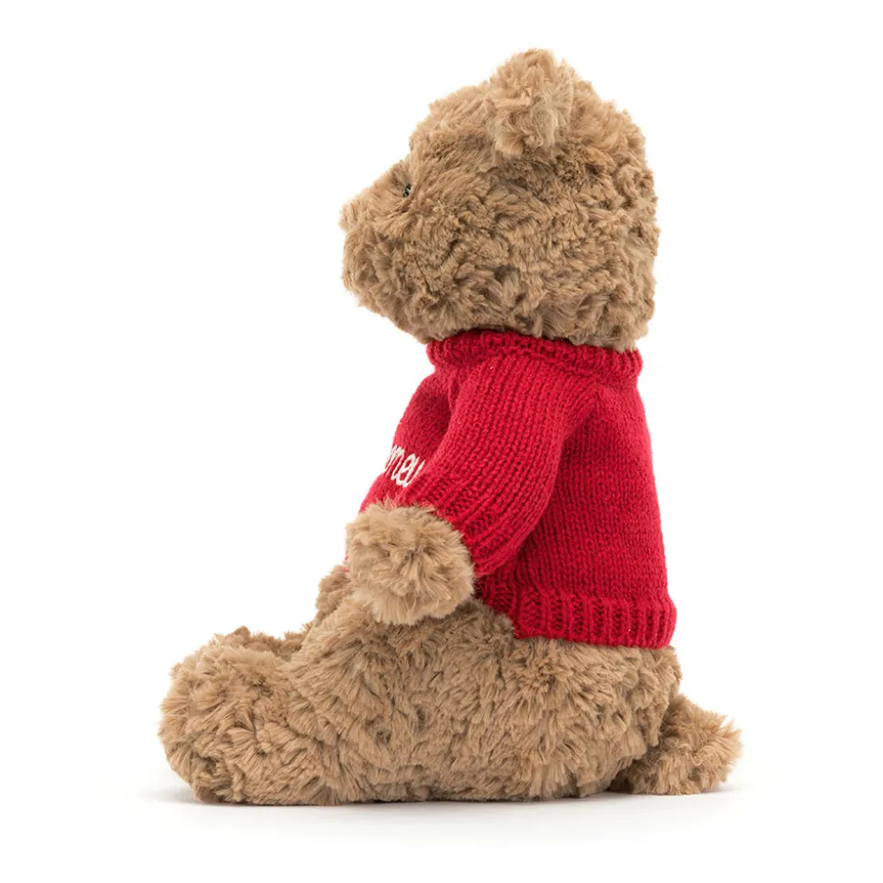 Bartholomew Bear with Personalised Red Jumper