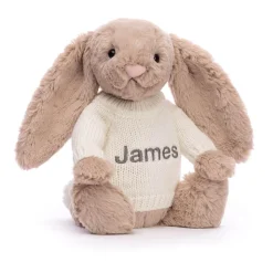Bashful Beige Bunny with Personalised Cream Jumper