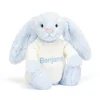 Bashful Blue Bunny with Personalised Cream Jumper