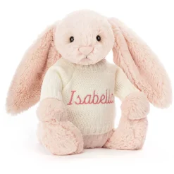 Bashful Blush Bunny with Personalised Cream Jumper