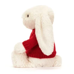 Bashful Cream Bunny with Personalised Red Jumper