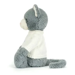 Bashful Kitten with Personalised Cream Jumper