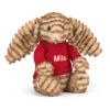 Bashful Luxe Bunny Juniper with Personalised Red Jumper