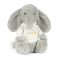 Bashful Luxe Elephant Thuddeus with Personalised Cream Jumper