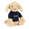 Bashful Luxe Puppy Orlando with Personalised Navy Jumper