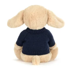 Bashful Luxe Puppy Orlando with Personalised Navy Jumper