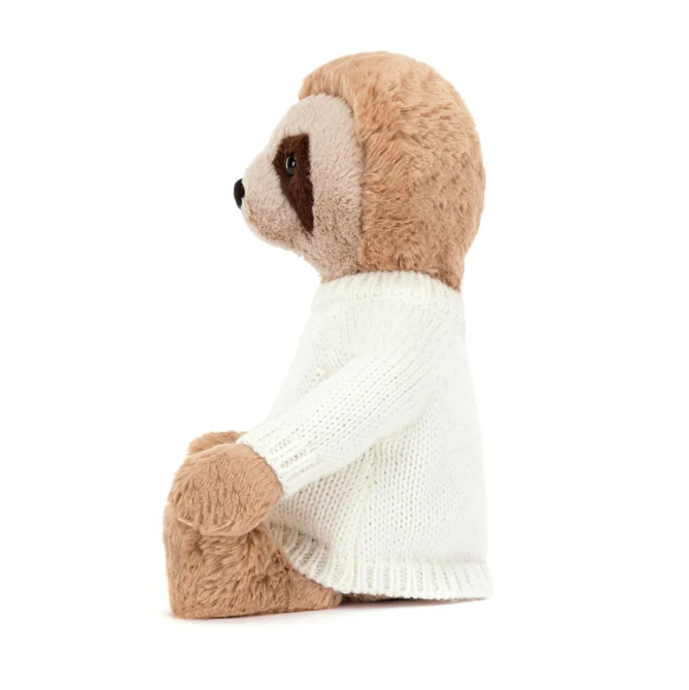 Bashful Sloth with Personalised Cream Jumper