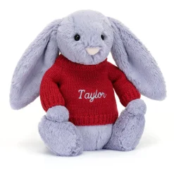 Bashful Viola Bunny with Personalised Red Jumper