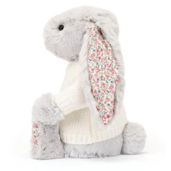 Blossom Silver Bunny with Personalised Cream Jumper