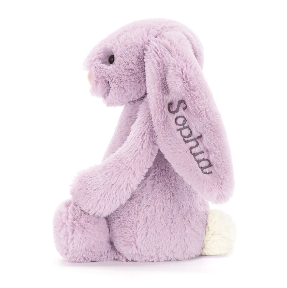 Personalised Bashful Lilac Bunny Medium