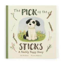 The Pick of the Sticks Book and Bashful Black & Cream Puppy Medium